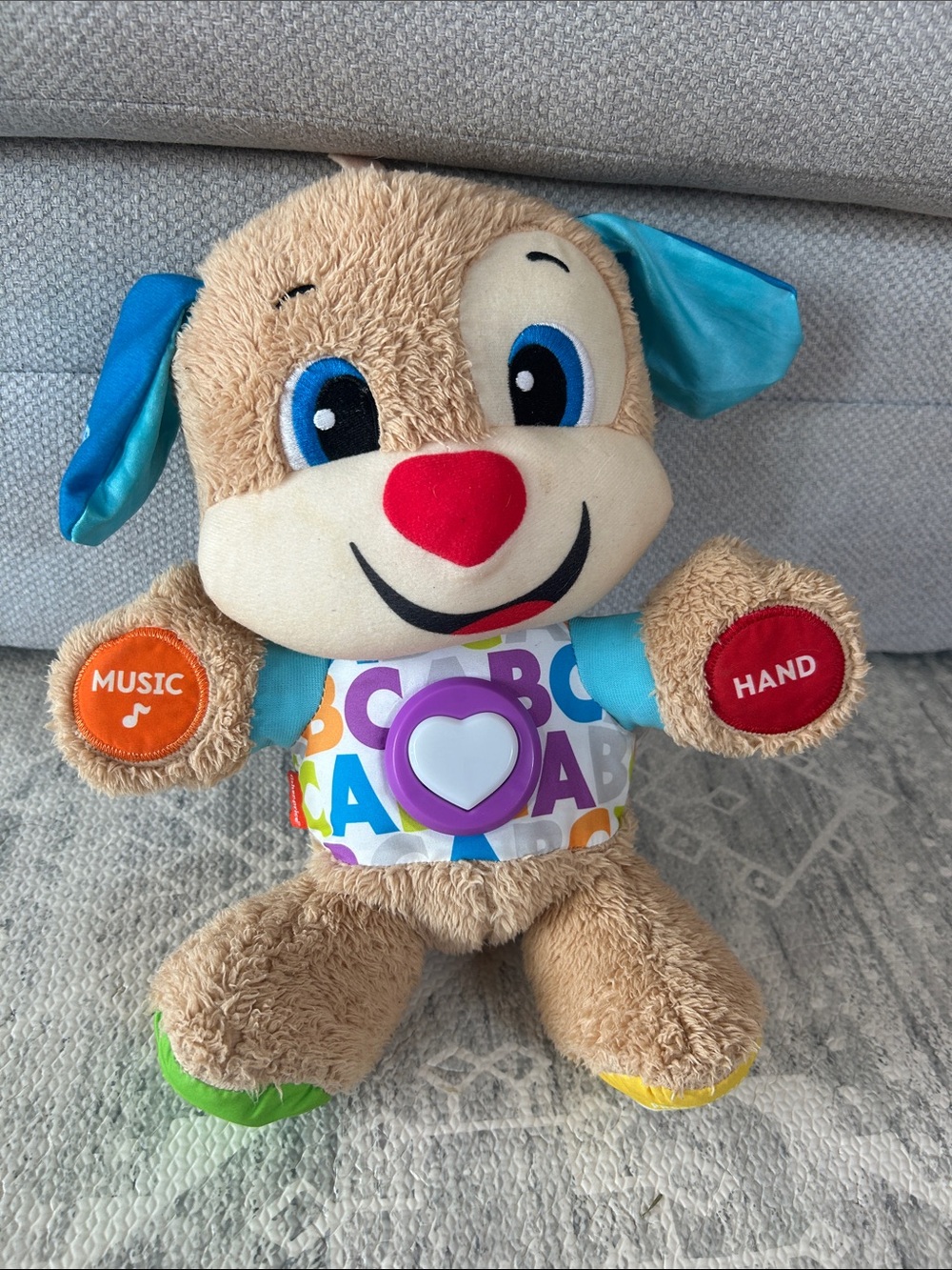 Fisher price Plush Interactive Learning Puppy - Tan & Blue